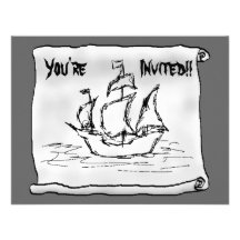 Pirate Ship. Personalized Invite