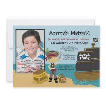 Pirate Ship Photo Boy's Birthday Invitation 5x7