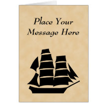Pirate Ship. Sailing Ship. Greeting Card