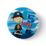 Pirate Ship Scene 5th Birthday Button Badge