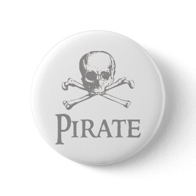 Pirate Skull and Crossbones Pinback Buttons by gotrum