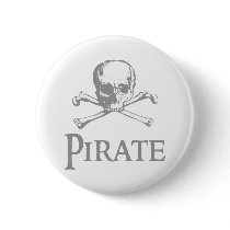 Pirate Skull and Crossbones Pinback Buttons