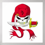 Pirate Skull Bandana Poster posters