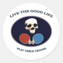 Pirate Skull Good Life Table Tennis Sticker
