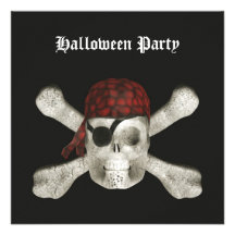 Pirate Skull - Halloween Party Invitation