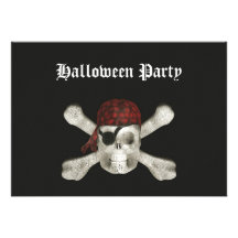 Pirate Skull - Halloween Party Invitation
