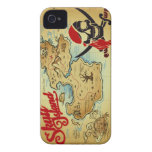 Pirate Skull Island Location Map iPhone 4 Case