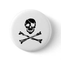 Pirate Skull Pinback Buttons