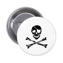 Pirate Skull Pinback Buttons