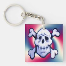 pirate skull retro key protector key fob key chain