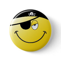 Pirate Smiley Face Pin