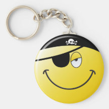 Pirate Smiley Face Keychain