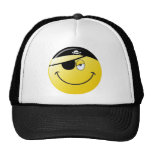 Pirate Smiley Face Mesh Hats