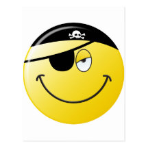 Pirate Smiley Face Post Cards