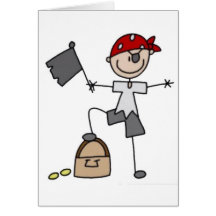 Pirate Stick Figure Greeting Cards