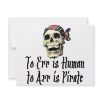 Pirate T-shirts and Gifts. Personalized Invitations