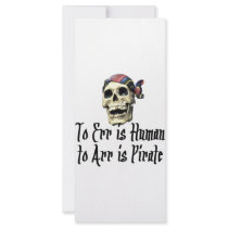 Pirate T-shirts and Gifts. Customized Rack Card