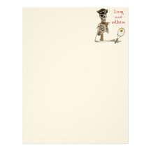 Pirate Tennis Losing Skeleton Letterhead