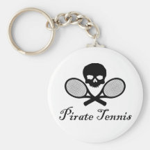 Pirate Tennis Skull & Racquet Key Chain
