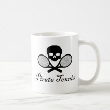 Pirate Tennis Skull & Racquet Mug