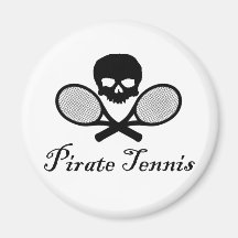 Pirate Tennis Skull & Racquet Refrigerator Magnet
