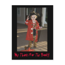 Pirate Thank You Card, Me Thanks For The Booty!