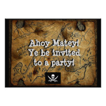 Pirate Treasure Map Haines Alaska Custom Announcement
