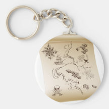 Pirate Treasure map Key Chain