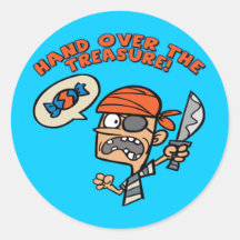 Pirate Treasure Round Stickers