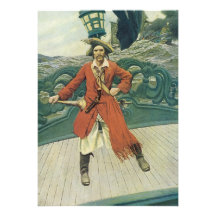 Pirate vintage ; Capitaine Keitt par Howard Pyle Cartons D'invitation