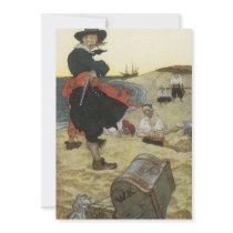 Pirate William Kidd Burying Treasure on Oak Island Invites