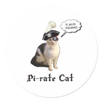 PiRateCat Round Stickers