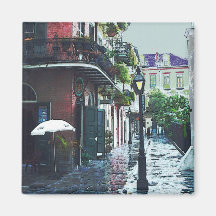 Pirates Alley In The Rain Fridge Magnets