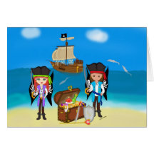 Pirates and Treasure Greeting Card