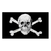 Pirates Black Skull and Crossbones Business Card Template