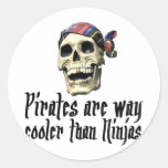 Pirates cooler than Ninjas Round Stickers