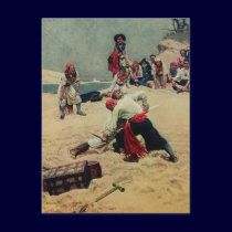 Pirates Fight Over Treasure postcards