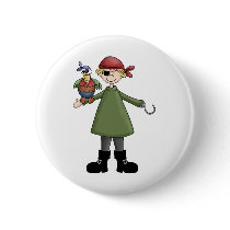 Pirates · Pirate and Parrot Pinback Button