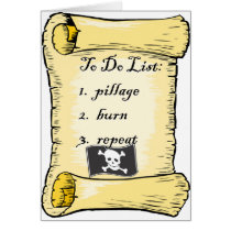 Pirate's To Do List cards