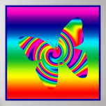 Pirouette d'arc-en-ciel formée par papillon posters