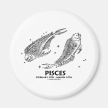Pisces (February 19th - March 20th) Refrigerator Magnet