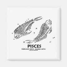 Pisces (February 19th - March 20th) Refrigerator Magnet