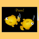 Pisces fish happy birthday cartoon card cards