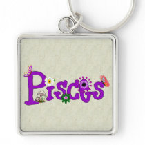 Pisces Flowers Key Chains
