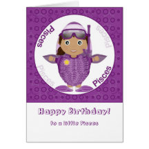 Pisces Girl - Happy Birthday Greeting Card