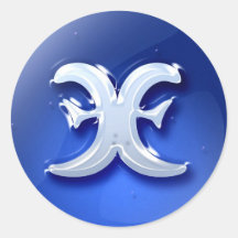 Pisces Glossy Button Sticker