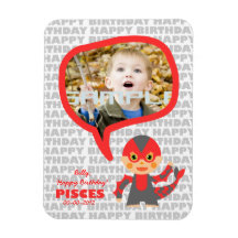 Pisces Happy Birthday Keepsake for kids Flexible Magnet