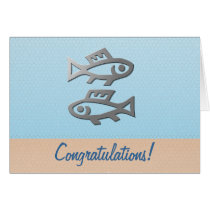 Pisces Silver Fish Birthday Congratulations