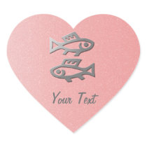 Pisces Star Sign Silver Fish on Pink