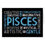 Pisces Word Collage Card